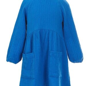 Copper key GIRLS Elegant Blue Textured Dress with Pockets